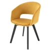 Riess-Ambiente Skandinavisch|Retro Möbel > Design Stuhl NORDIC STAR senfgelb Strukturstoff Massivholz schwarz mit Armlehne gepolstert