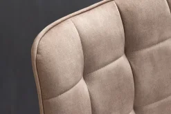 Riess-Ambiente Stühle|Samt Möbel > Design Stuhl ROADSTAR champagner greige Samt schwarze Metallbeine