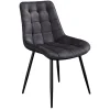 Riess-Ambiente Stühle|Samt Möbel > Design Stuhl ROADSTAR grau Samt schwarze Metallbeine