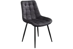 Riess-Ambiente Stühle|Samt Möbel > Design Stuhl ROADSTAR grau Samt schwarze Metallbeine