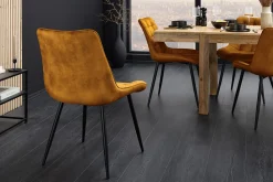 Riess-Ambiente Stühle|Samt Möbel > Design Stuhl ROADSTAR senfgelb Samt schwarze Metallbeine
