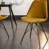Riess-Ambiente Skandinavisch|Stühle > Design Stuhl SCANDINAVIA MEISTERSTÜCK senfgelb Samt schwarze Metallbeine