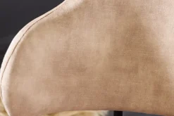 Riess-Ambiente Skandinavisch|Retro Möbel > Design Stuhl VOGUE champagner greige Samt schwarze Metallbeine