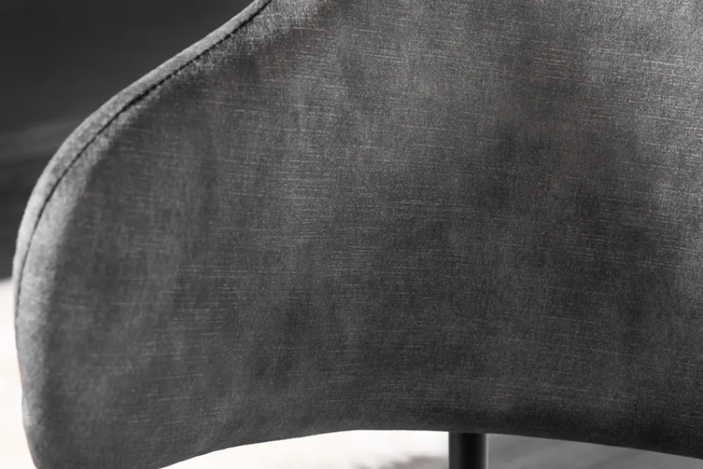 Riess-Ambiente Skandinavisch|Retro Möbel > Design Stuhl VOGUE grau Samt schwarze Metallbeine