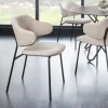 Riess-Ambiente Skandinavisch|Retro Möbel > Design Stuhl VOGUE greige Bouclé schwarze Metallbeine