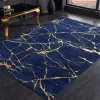 Riess-Ambiente Teppiche > Design Teppich MARBLE 240x160cm königsblau gold Marmor-Optik Flachgewebe