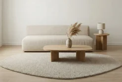 Riess-Ambiente Teppiche|Skandinavisch > Design Teppich ORGANIC 180x120cm taupe Hochflor Indoor-Teppich organische Form