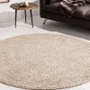 Riess-Ambiente Teppiche|Skandinavisch > Design Teppich WOOL 150cm beige rund Wolle Handarbeit