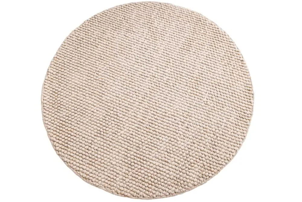 Riess-Ambiente Teppiche|Skandinavisch > Design Teppich WOOL 150cm beige rund Wolle Handarbeit