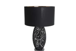 Riess-Ambiente Tischlampen > Design Tischlampe ABSTRACT LEAF schwarz Metall Marmorfuß handmade