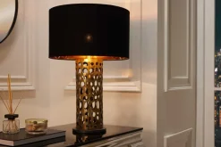 Riess-Ambiente Tischlampen > Design Tischlampe ABSTRACT LEAF kupfer antik Metall Marmorfuß handmade
