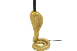 Riess-Ambiente Tischlampen > Design Tischlampe COBRA 65cm gold Schlangen Skulptur schwarzer Stoffschirm