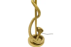Riess-Ambiente Tischlampen > Design Tischlampe COBRA 110cm gold Schlangen Skulptur schwarzer Stoffschirm