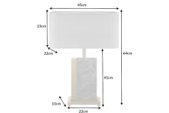Riess-Ambiente Goldene Möbel|Tischlampen > Design Tischlampe ELEGANCIA 65cm gold grau Stoffschirm Marmor