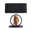 Riess-Ambiente Mehr...|Mehr... > Design Tischlampe ELEMENTS 58cm schwarz Baumwollschirm Fuß mit Massivholz