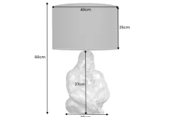 Riess-Ambiente Tischlampen > Design Tischlampe KONG 60cm gold Metall Affenlampe schwarzer Lampenschirm
