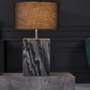 Riess-Ambiente Tischlampen > Design Tischlampe NOBLE 55cm schwarz Marmorfuß Stoffschirm