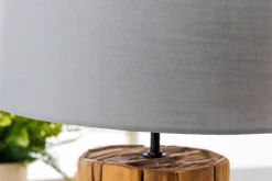 Riess-Ambiente Mehr...|Mehr... > Design Tischlampe ROOTS 60cm Treibholz Leinenschirm grau handmade