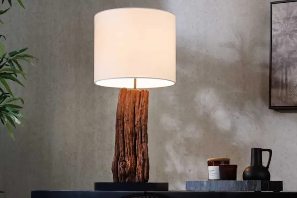Riess-Ambiente Mehr...|Mehr... > Design Tischlampe ROUSILIQUE 60cm natur weiß rund Treibholz handgearbeitet