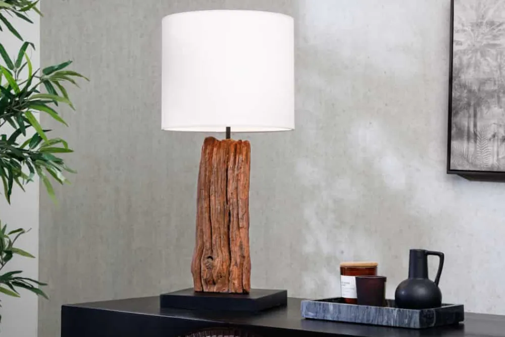 Riess-Ambiente Mehr...|Mehr... > Design Tischlampe ROUSILIQUE 60cm natur weiß rund Treibholz handgearbeitet