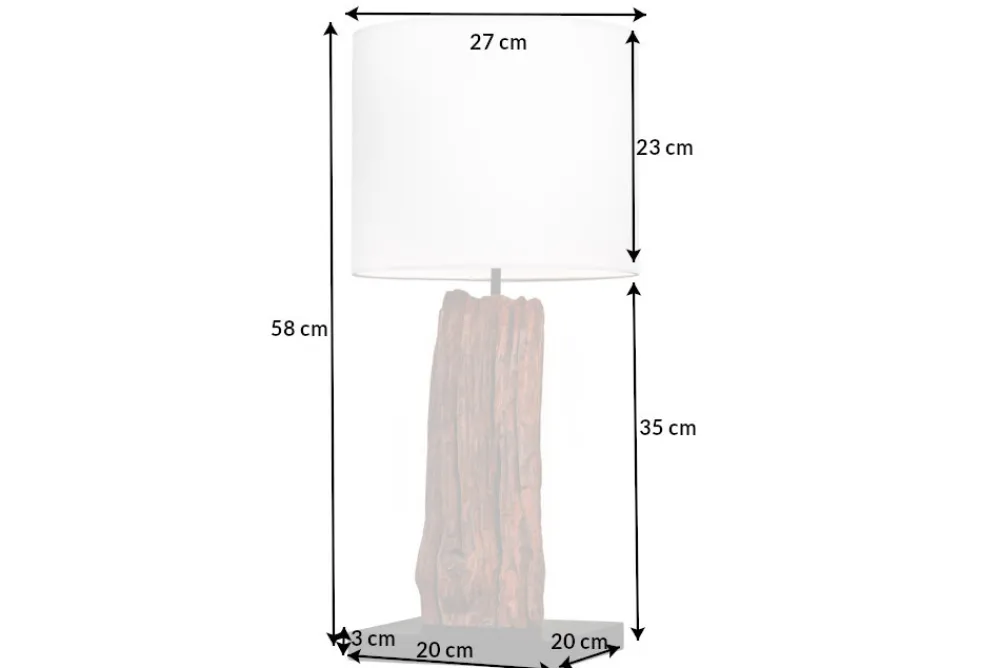 Riess-Ambiente Mehr...|Mehr... > Design Tischlampe ROUSILIQUE 60cm natur weiß rund Treibholz handgearbeitet