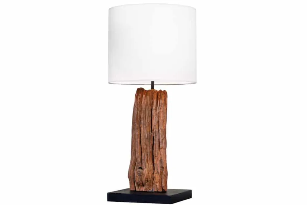 Riess-Ambiente Mehr...|Mehr... > Design Tischlampe ROUSILIQUE 60cm natur weiß rund Treibholz handgearbeitet