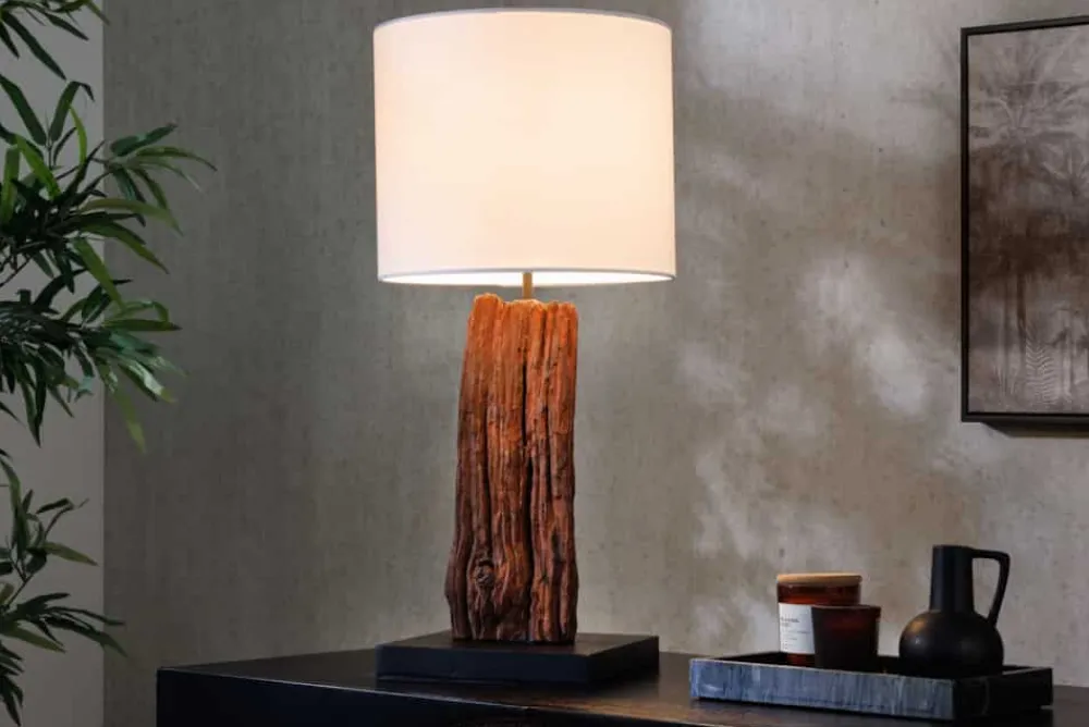 Riess-Ambiente Mehr...|Mehr... > Design Tischlampe ROUSILIQUE 60cm natur weiß rund Treibholz handgearbeitet