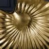 Riess-Ambiente Goldene Möbel|Tischlampen > Design Tischlampe SHELL 60cm gold schwarz Metall Stoffschirm maritim