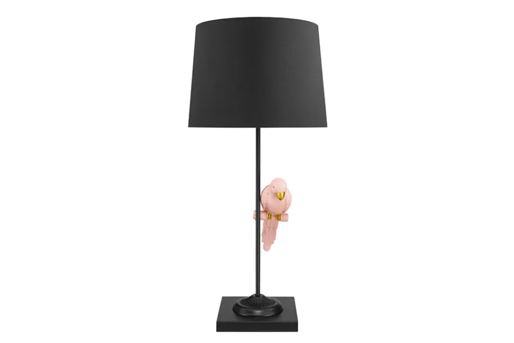 Riess-Ambiente Tischlampen > Design Tischlampe WILDLIFE 75cm schwarz terracotta rund Papagei Skulptur