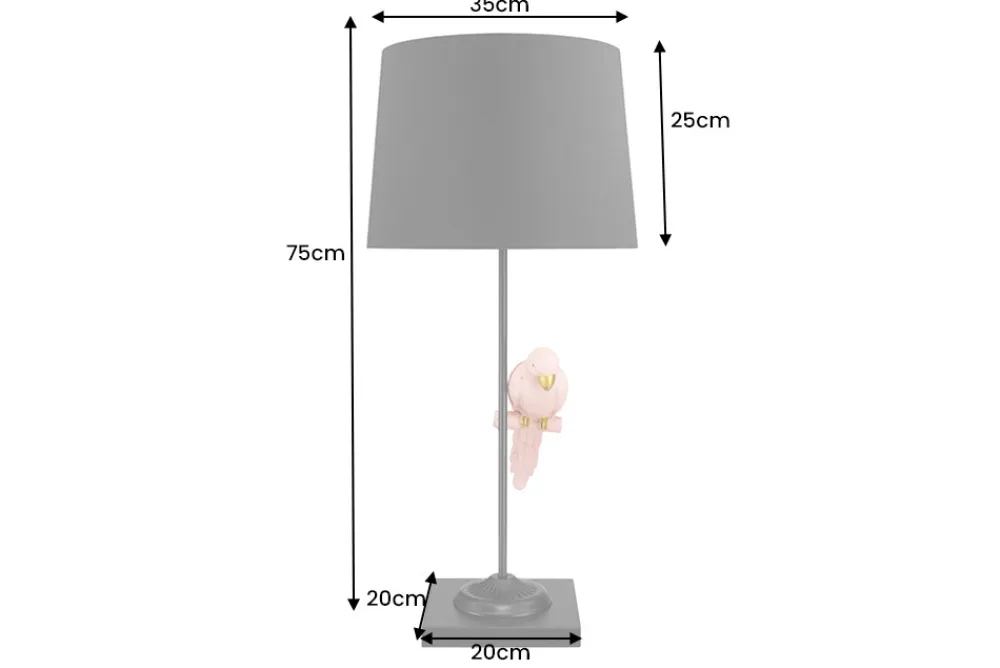 Riess-Ambiente Tischlampen > Design Tischlampe WILDLIFE 75cm schwarz terracotta rund Papagei Skulptur