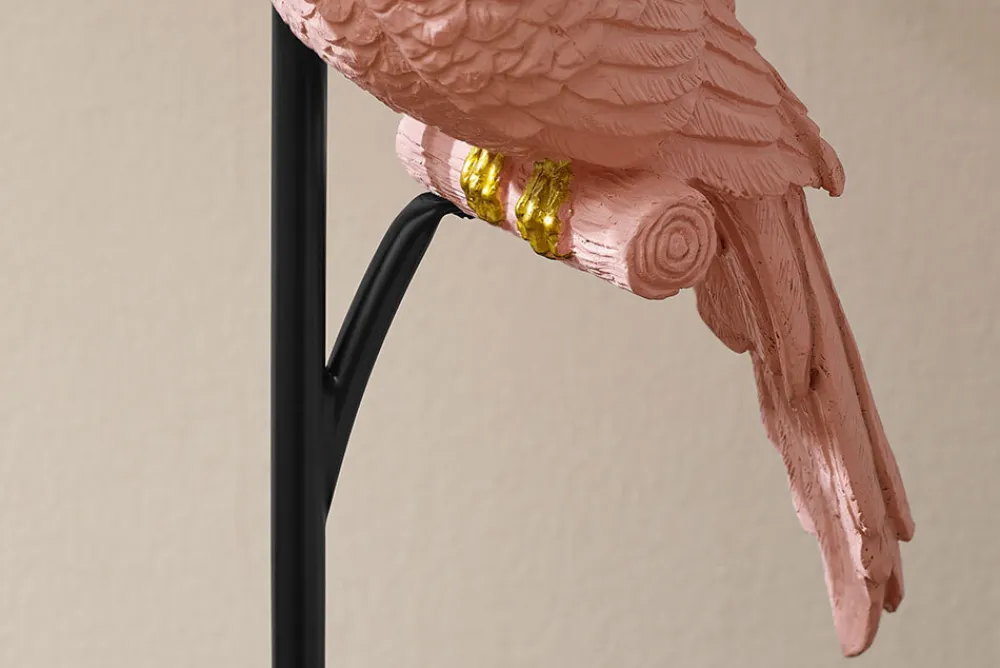 Riess-Ambiente Tischlampen > Design Tischlampe WILDLIFE 75cm schwarz terracotta rund Papagei Skulptur