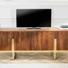 Riess-Ambiente Retro Möbel|Tv- & Lowboards > Design TV Board GATSBY 160cm braun mattgold Mangoholz Retro
