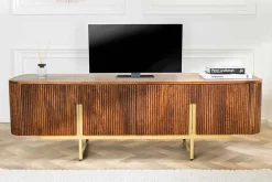 Riess-Ambiente Retro Möbel|Tv- & Lowboards > Design TV Board GATSBY 160cm braun mattgold Mangoholz Retro