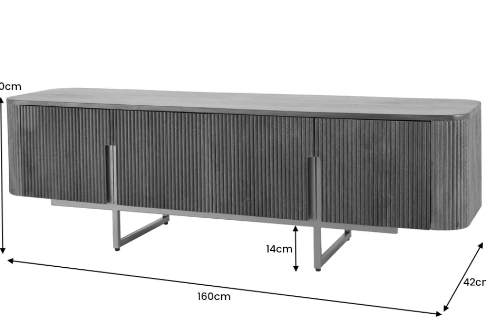 Riess-Ambiente Retro Möbel|Tv- & Lowboards > Design TV Board GATSBY 160cm braun mattgold Mangoholz Retro