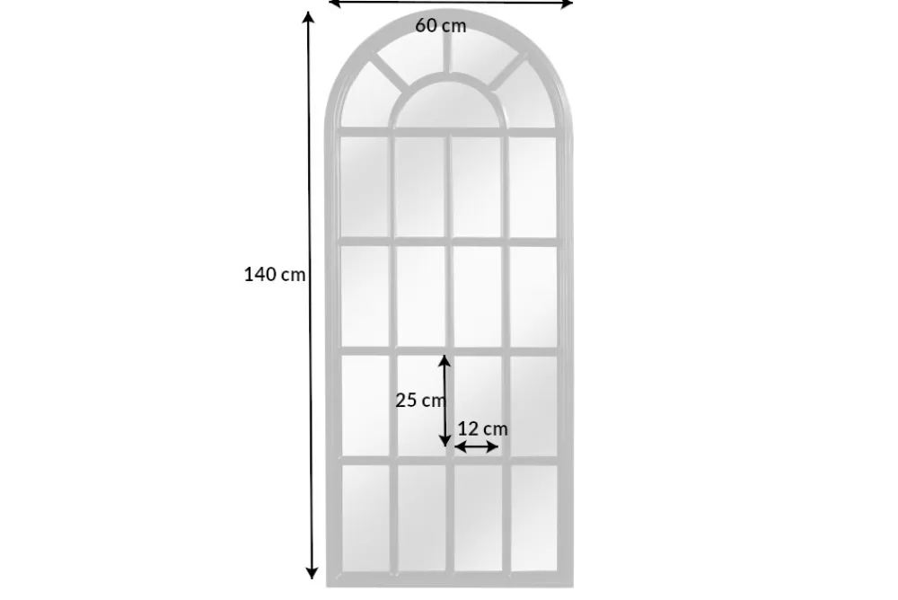 Riess-Ambiente Spiegel > Design Wandspiegel CASTILLO 140cm schwarz Landhausstil Fenster
