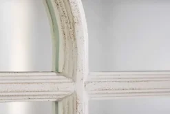 Riess-Ambiente Spiegel > Design Wandspiegel CASTILLO 100cm weiß Landhausstil Fensterspiegel Rundbogen Shabby Chic
