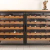 Riess-Ambiente Industrial Loft|Weinregale > Design Weinboard BODEGA 130cm natur schwarz Tannenholz Metall Flaschenregal