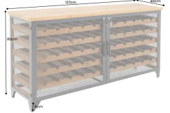 Riess-Ambiente Industrial Loft|Weinregale > Design Weinboard BODEGA 130cm natur schwarz Tannenholz Metall Flaschenregal