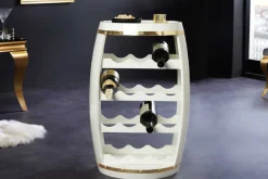 Riess-Ambiente Goldene Möbel|Weinregale > Design Weinfass BODEGA WHITE 65cm weiß gold Pinie Flaschenregal 14 Flaschen