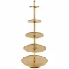 Riess-Ambiente Goldene Möbel|Etageren & Tabletts > Design XXL Etagere ABSTRACT 150cm gold Metall mit fünf Etagen handmade