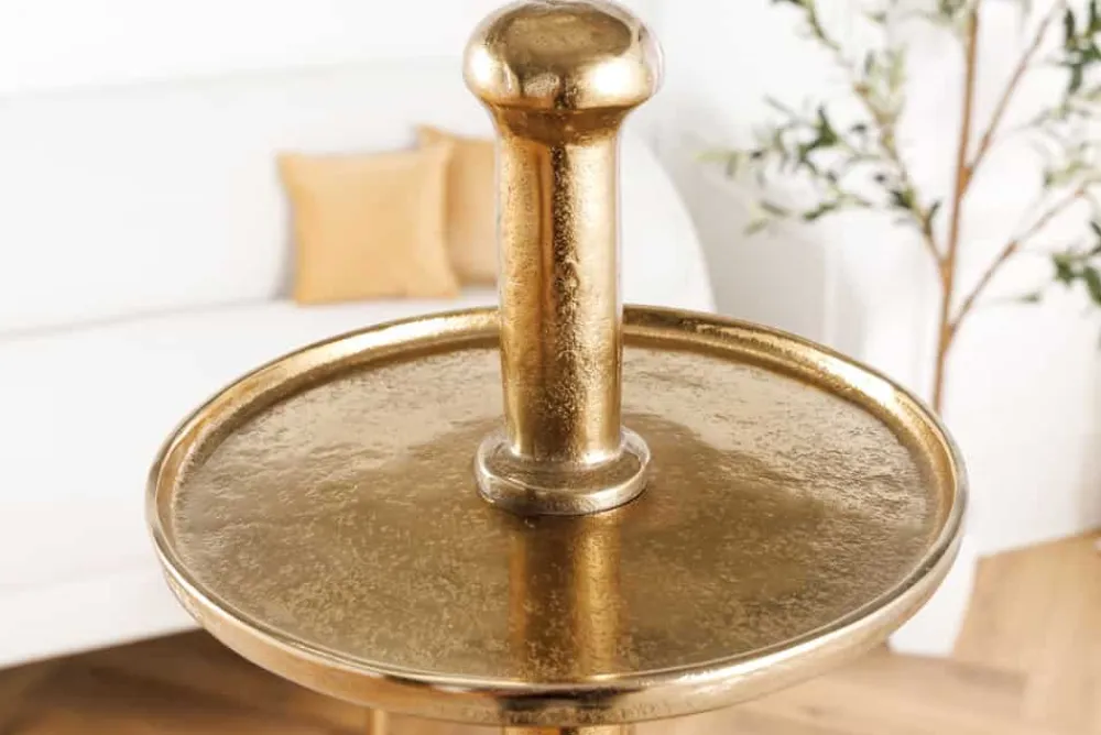 Riess-Ambiente Goldene Möbel|Etageren & Tabletts > Design XXL Etagere ABSTRACT 150cm gold Metall mit fünf Etagen handmade