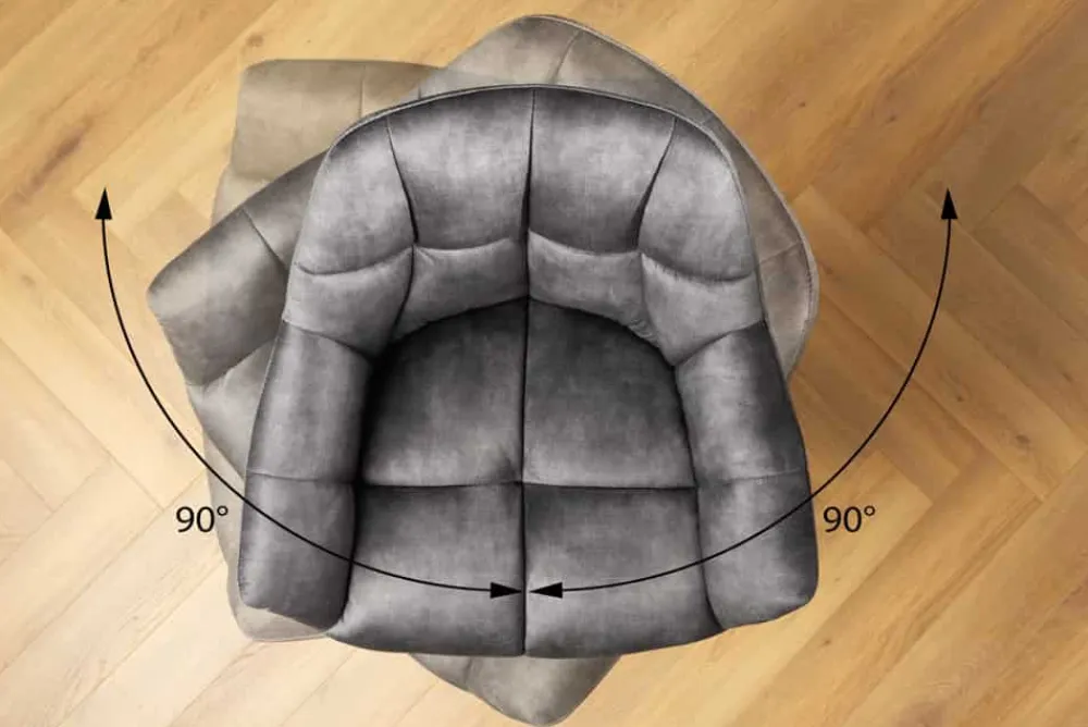 Riess-Ambiente Industrial Loft|Barhocker > Drehbarer Barhocker PAPILLON grau Samt Barstuhl mit Lehne schwarze Metallbeine