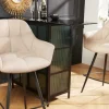 Riess-Ambiente Industrial Loft|Barhocker > Drehbarer Barhocker PAPILLON champagner beige Barstuhl mit Lehne schwarze Metallbeine
