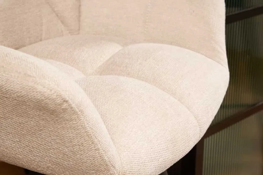 Riess-Ambiente Industrial Loft|Barhocker > Drehbarer Barhocker PAPILLON champagner beige Barstuhl mit Lehne schwarze Metallbeine