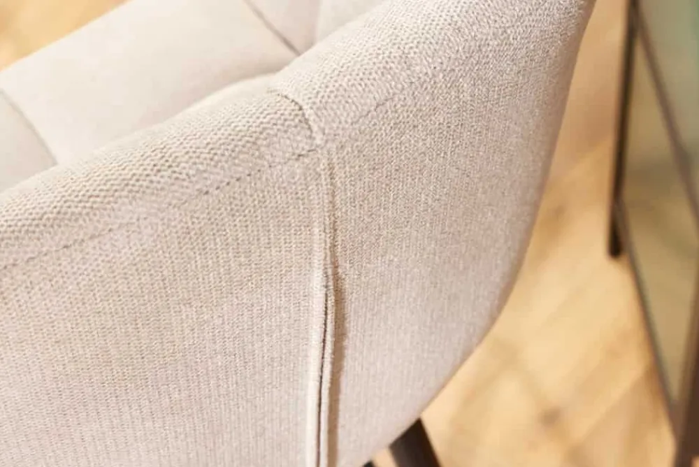 Riess-Ambiente Industrial Loft|Barhocker > Drehbarer Barhocker PAPILLON champagner beige Barstuhl mit Lehne schwarze Metallbeine