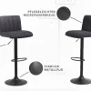 Riess-Ambiente Industrial Loft|Retro Möbel > Drehbarer Barhocker PORTLAND vintage grau Microfaser Barstuhl mit Lehne höhenverstellbar