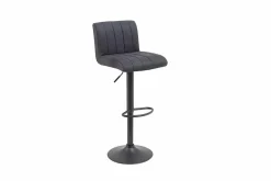 Riess-Ambiente Industrial Loft|Retro Möbel > Drehbarer Barhocker PORTLAND vintage grau Microfaser Barstuhl mit Lehne höhenverstellbar
