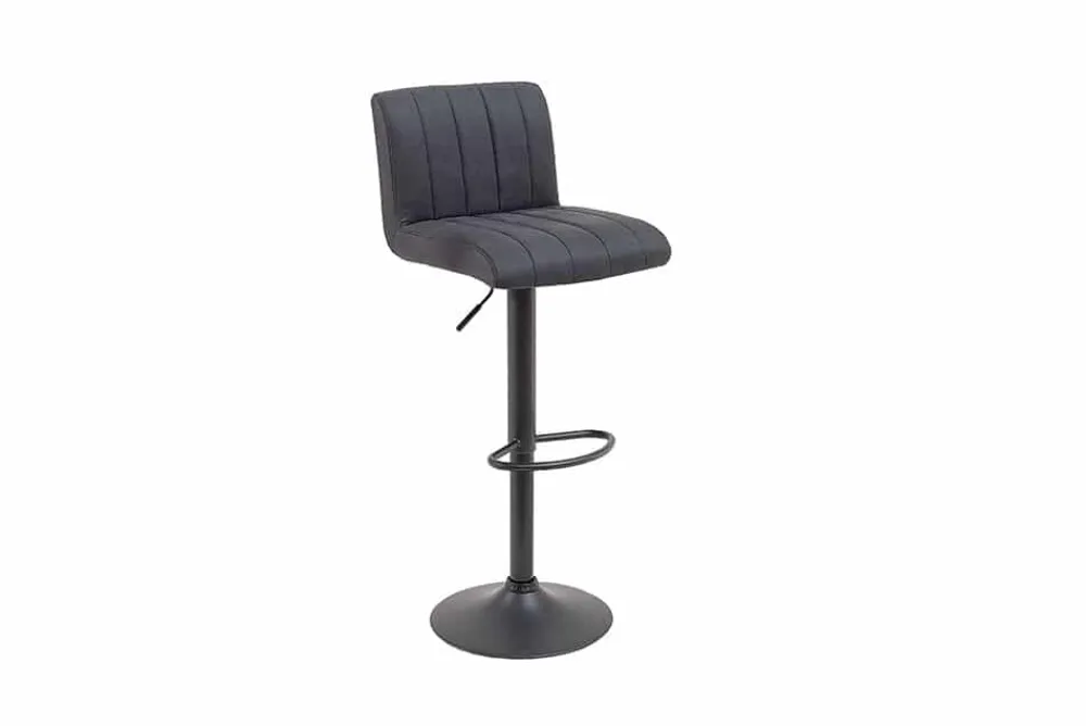 Riess-Ambiente Industrial Loft|Retro Möbel > Drehbarer Barhocker PORTLAND vintage grau Microfaser Barstuhl mit Lehne höhenverstellbar