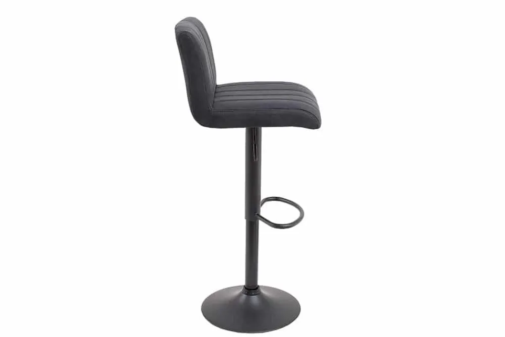 Riess-Ambiente Industrial Loft|Retro Möbel > Drehbarer Barhocker PORTLAND vintage grau Microfaser Barstuhl mit Lehne höhenverstellbar