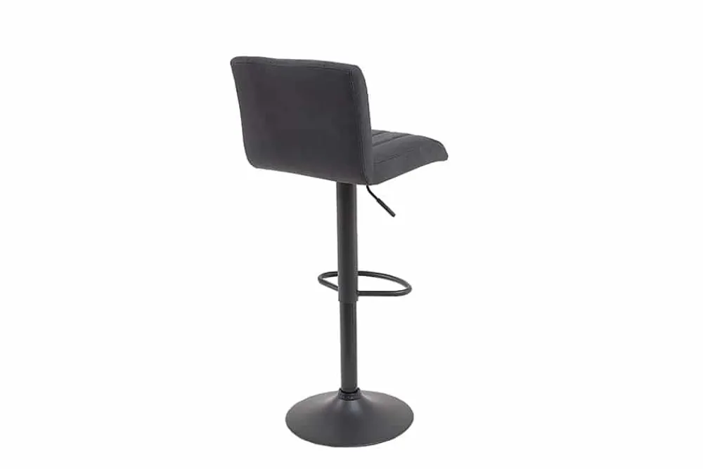 Riess-Ambiente Industrial Loft|Retro Möbel > Drehbarer Barhocker PORTLAND vintage grau Microfaser Barstuhl mit Lehne höhenverstellbar